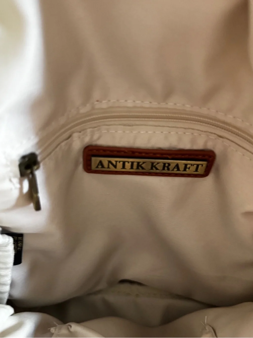 Antik Kraft Samara Canvas Sling Backpack Crossbody Cream Brown